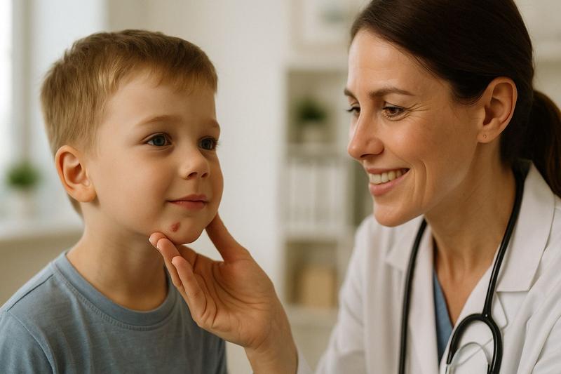 Rozcięta broda u dziecka