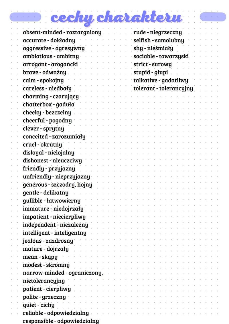 Ukryte negatywne cechy charakteru